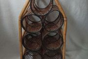 Vintage Wicker Wine Rack