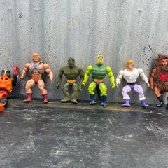 Vintage Masters of the Universe, He-man, Prince Adam, Stinker, Grizzlor, Whiplash, Mossman, c1980s