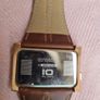 Vintage 01TheOne "Ibiza Ride" Binary LED Watch - Rose Gold & Brown Leather Image 2