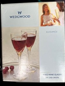 Set of 4 Wedgewood Crystal Wine Glasses, brand new in box.
