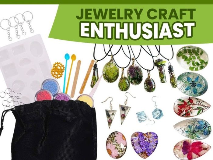 Resin Jewelry Making Kit - Resin Kits for Beginners with Molds and Resin Making Supplies - Silicone Casting Mold, Tools Set and Clear Epoxy Resin for DIY Jewelry Craft (FREE POSTAGE)