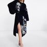 Asos Edition Midi Shift Navy Velvet Dress Image 4