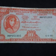 The Central Bank of Ireland : 1968 , Lady Lavery , 10 Schilling Banknote