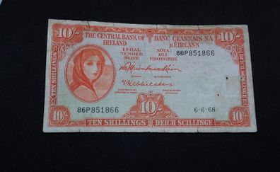 The Central Bank of Ireland : 1968 , Lady Lavery , 10 Schilling Banknote