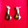 Vintage Sterling Silver 925 Dark Green Crystal Earrings, Olive Swarovski Earrings 2,9g Image 5