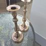 old brass candle stick holders Image 3