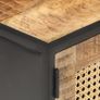 TV Cabinet 90x30x40 cm Rough Mango Wood and Natural Cane Image 4