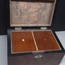 Antique Victorian Burr Wood Tea Caddy Brass Inlay c1850 1880 With Key Image 6