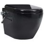 Wall Hung Rimless Toilet with Concealed Cistern Ceramic Black Image 6