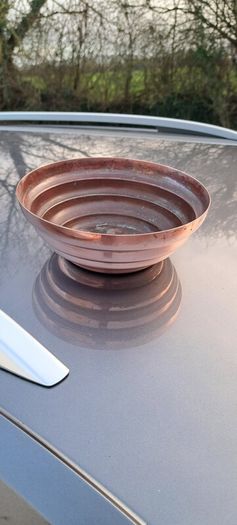 old copper  plant  pot
