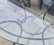 Glass top garden table