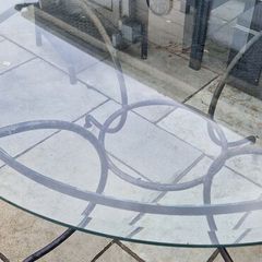Glass top garden table