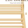 Wooden Double Bed Frame with Headboard - Bamboo Wood Bed Frames with Metal Slats Support and Underbed Storage, Easy to Install, Noise Free, Sturdy, 30.5 cm High Image 7