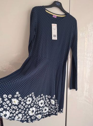 F&F Polka dots Girls Dress 12-13Y | New | Navy Blue Floral