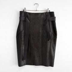 Pre Owned River Island Shimmer Metallic High-Waisted Pencil Skirt