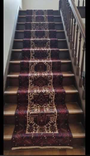 XL Vintage 440cm X 90cm  Persian Heriz Hand Knotted Runner Carpet