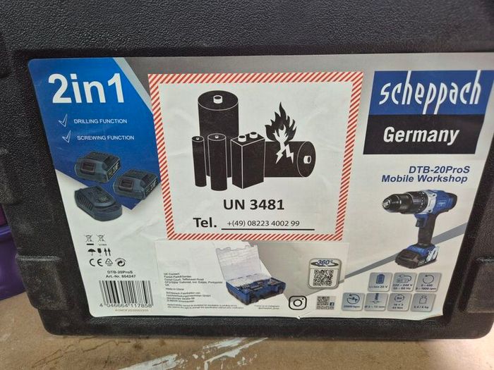brand new cordless drill with 2 batteries, a charger, and carry case.