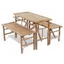 Beer Table with 2 Benches 100 cm Bamboo Image 2