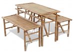Beer Table with 2 Benches 100 cm Bamboo
