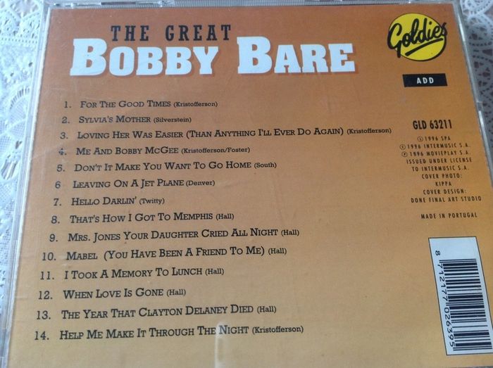 The Great Bobby Bare.  CD.
