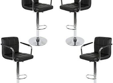 Set Of 4 Bar Stools Bar Stool Computer Swivel Chair Foot Rest Bar Stool