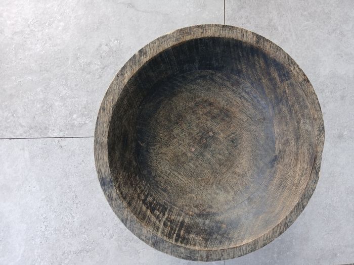 Wooden bowl carved for fruit, flowers
