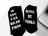 main image for ad If You Can Read This Refill My Vodka Funny Socks Great Gift Present Idea