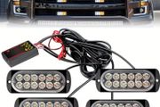4 x 12LED Car Front Grille Lighting LED Light Bar Beacon Lamp