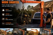 Electric Pickup Truck Crane 499kg with 1587kg Electric Winch 360 Degree Swivel