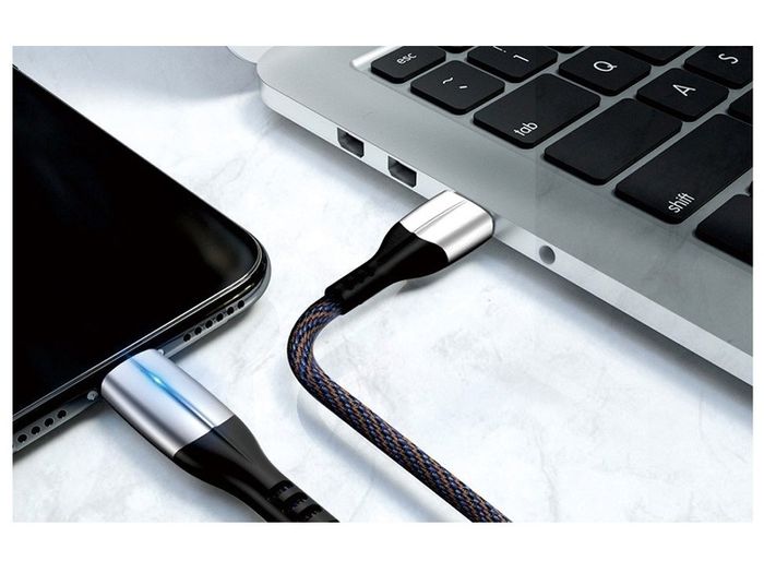 New 1m Premium LED for iPhone Fast Charge 3.0 USB Cable Aluminum Ends #915