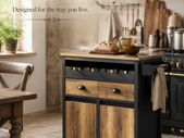 Kitchen Island Trolley on Wheels Vintage Brown