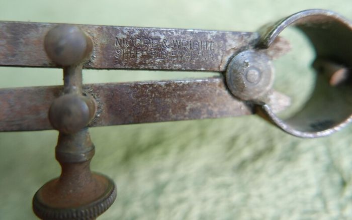 Vintage Moore & Wright Caliper Steel Spring Dividers - Good Condition