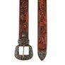 Luxury Handcrafted Genuine Leather Belt Vintage Floral Embossed Brown Leather Casual & Western Style Belt Image 8