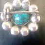 Vintage Sterling Silver Turquoise Brooch - 10 g Image 7