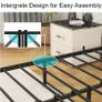 3ft Single Bed Frame with LED Lights Storage Upholstered Headboard and Charging Station Image 6