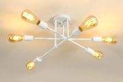 NEW SALE | Chandelier Light, 6 Lights Industrial Semi Flush Mount Ceiling Lamp, Vintage Chandelier Lighting for Living Room Bedroom Kitchen Dining Room Hallway E27