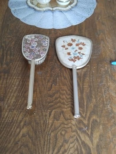 Vintage Mirror & Brush