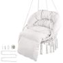 Hanging Hammock Swing Chair, 330 Lbs Capacity, Macrame Hanging Chair with Cushion and Mounting Hardware, Cotton Rope Swing Chair for Bedroom, Balcony, Patio, Garden, Beige Image 8
