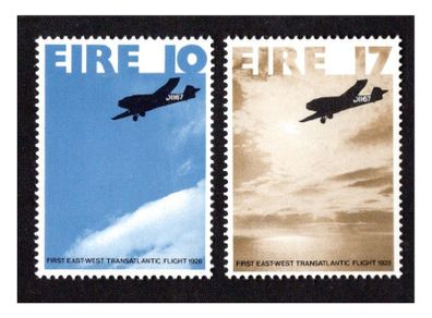 1978 Ireland 50th Anniversary of the First East to West Transatlantic Flight Commemorative Stamps Mint Never Hinged (MNH)
