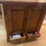 Beautiful heavy solid wooden unit and matching mirror Image 3