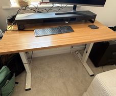 Dual Monitor Stand Riser with Drawer, Wireless Charging, USB