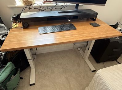 Dual Monitor Stand Riser with Drawer, Wireless Charging, USB