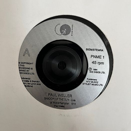 vinyl 7" single. Paul Weller. Shadows of the Sun