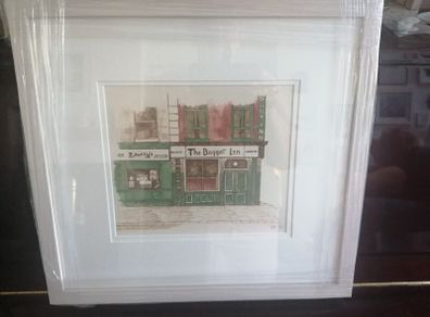 Original Pen and Watercolour painting of Baggot Inn