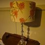 Stunning stacked crystal table lamp with floral shade Image 3