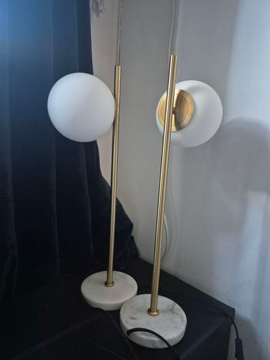 Pair of 2x Globe Table Lamps