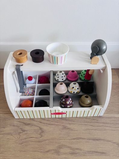 Melissa & Doug Sandwich Counter and Ice Cream Counter Wooden Toys