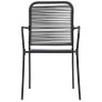 7 Piece Outdoor Dining Set Cotton Rope and Steel Black Image 6