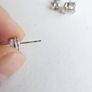 Vintage Sterling Silver 925 Round CZ Stud Earrings 1,79g Image 6