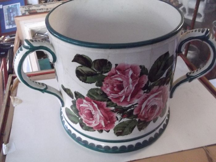 a large antique wemyss pottery ware loving cup